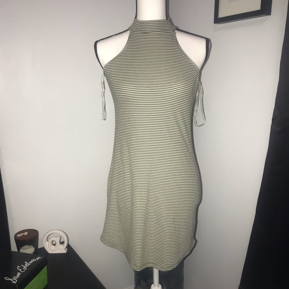 Striped High Neck Dress - see all pics